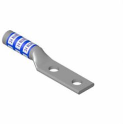 Koper Dubbel gatige handvat Max 35kV, Draad Grootte #6 AWG, 1/4 Inch Boutgat grootte, 3/4 Inch, Matrijs Code 24, Matrijs kleur Blue