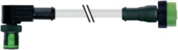 MQ12 male 90° / MQ12 female 0° A-cod. PVC 4x0.34 gy UL/CSA 2m