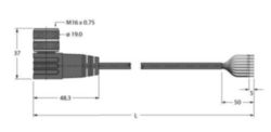 Actuator-, sensor- en voedingskabel, PVC, Aansluitkabel