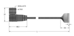 Actuator-, sensor- en voedingskabel, PVC, Aansluitkabel