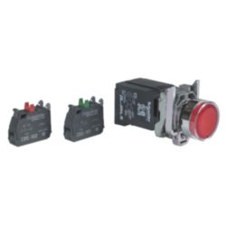 VERL. DRUKKNOP BA9S RD 230VAC