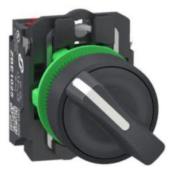 Keuzeschakelaar, Harmony XB5, grijs Plastic, zwart, 22mm, 2 standen, v