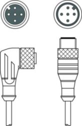 Verbindingskabel KDS U-M12-5W-M12-5A-P1-006-3DP