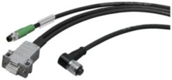 SIMATIC RF200/RF300  Cable de conexión, confeccionado, entre lector y PC (RS-232), PUR, Trailing, longitud: 5 m Alimentación de 24 V con conector M8