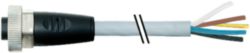 7/8" female 0° with cable PUR 5x1.0 gy 6m