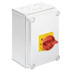 Nood/Uitschak. 6polig 0-1 100A opb. IP65 vergr. R/G