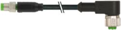 M8 male 0° / M12 female 90° PUR 3x0.25 bk UL/CSA+drag chain 3m