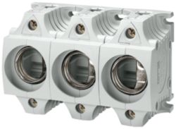 DIAZED fuse base size III molded plastic, 3-pole with touch protection