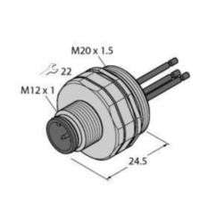 toebehoren voor actuator-/sensorleidingen, flensconnector met draad, f