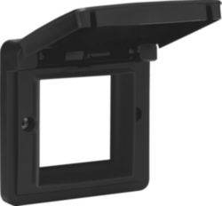 Adapter frame with hinged lid suitable for 45 x 45 mm functions in spl