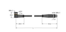 Actuator- en sensorkabel / PUR, Verlengkabel