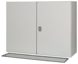 Wall enclosure with mounting plate, HxWxD=600x800x300mm, 2 doors