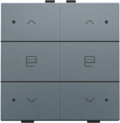 Double push button with LED for Niko Home Control, steel grey coated