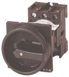 Main switch, P1, 25 A, rear mounting, 3 pole, 1 N/O, 1 N/C, STOP funct