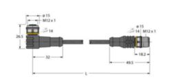 Actuator- en sensorkabel / PUR, Verlengkabel