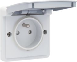 Splashproof surface-mounting socket outlet 16 A/250 Vac with pin earth