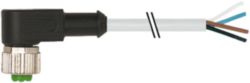 M12 female 90° A-cod. with cable PUR 4x0.34 gy UL/CSA+drag ch. 50m