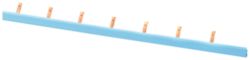 Pin busbar 1PH 10 mm2, 54 MW blue pin busbar, 1-phase angled, 10 mm2, 54 MW