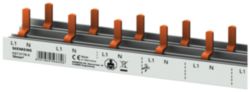 Compact pin busbar, 10 mm2, connection 1P/N compact device 1 MW + auxiliary switch