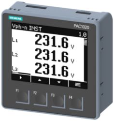SENTRON PAC1020 power monitoring, front mounting, 400/230 V, 5 A, 85-276 V AC, Modbus RTU
