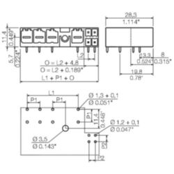 Hybrid connector (board connection), 7.62 mm, Number of poles: 2, Outg