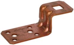 Connnection lug Z-shaped Cu, holes for riveting or screwing