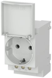 SCHUKO socket outlet 16 A with cover acc. to DIN VDE 0620 for installation in distribution boards