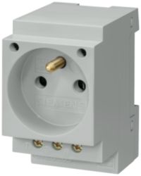 Socket outlet 16A with ground pin acc. to CEE 7 for installation in distribution boards