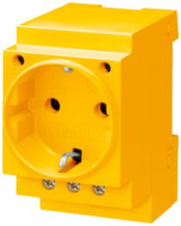 SCHUKO socket outlet 16 A yellow acc. to DIN VDE 0620 for installation in distribution boards