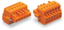 2-draads female steker Push-in CAGE CLAMP® 2,5 mm² oranje