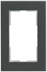 DELTA miro plastic carbon metallic frame, double for double socket outlet