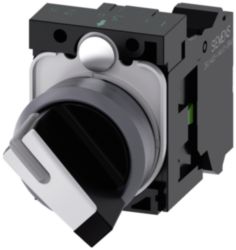 Selector switch, illuminable, 22 mm, round, plastic with metal front r