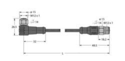 Actuator- en sensorkabel / PUR, Verlengkabel