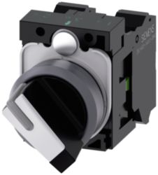 Selector switch, illuminable, 22 mm, round, plastic with metal front r