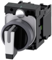 Selector switch, illuminable, 22 mm, round, plastic with metal front r