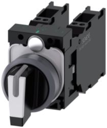 Selector switch, illuminable, 22 mm, round, plastic with metal front r