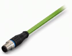 Ethernet-kabel Steker M12D axiaal 4-polig groen