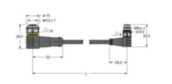 Actuator- en sensorkabel / PUR, Verlengkabel