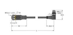 Actuator- en sensorkabel / PUR, Verlengkabel