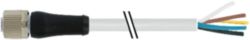 M12 Power female 0° L-cod. with cable PUR 5x1.5 gy 50.0m
