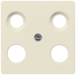 DELTA i-system electrical white antenna cover plate 55x 55mm for RF/TV