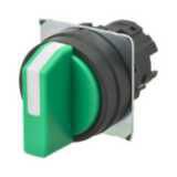 Selector A22NZ 22 dia., 3 position, NON-Lighted, bezel plastic, auto reset on L/R, color green