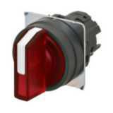 Selector A22NZ 22 dia., 3 position, Lighted, bezel plastic, auto reset on L/R, color red