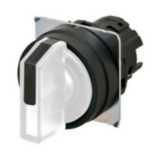 Selector A22NZ Ø22, 3 position, Lighted, bezel PLASTIC, AUTO RESET ON L/R, COLOR WHITE