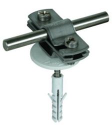 Conductor holder with StSt cleat, for Rd 7-10/Fl 30mm w. wood screw an