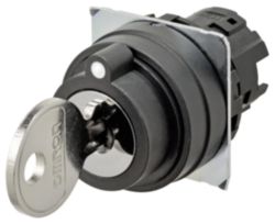 Selector A22NZ Ø22, Key type S, 3 position, bezel plastic, MANUAL, RELEASE position L/R