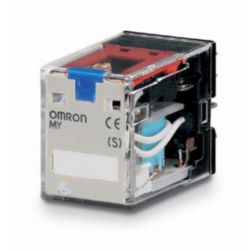 Relay, plug-in, 14-pin, 4PDT, 5 A, mech & LED indicators, lockable push to test button, label facility, 100/110 VDC