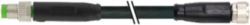 M12 male 0° / M8 female 0° A-cod. PUR 8x0.14 bk 5m