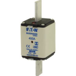 Fuse-link, low voltage, 400 A, AC 400 V, 120 kA, NH2, gFF, IEC, dual indicator, insulated gripping lugs