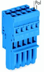 1-draads female steker CAGE CLAMP® 4 mm² blauw